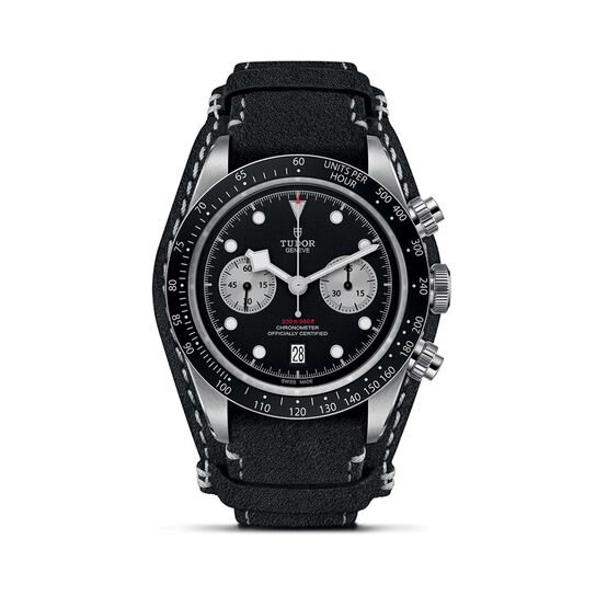 Tudor Black Bay Chrono Boîtier en acier 41 mm^ bracelet en cuir noir image number 0