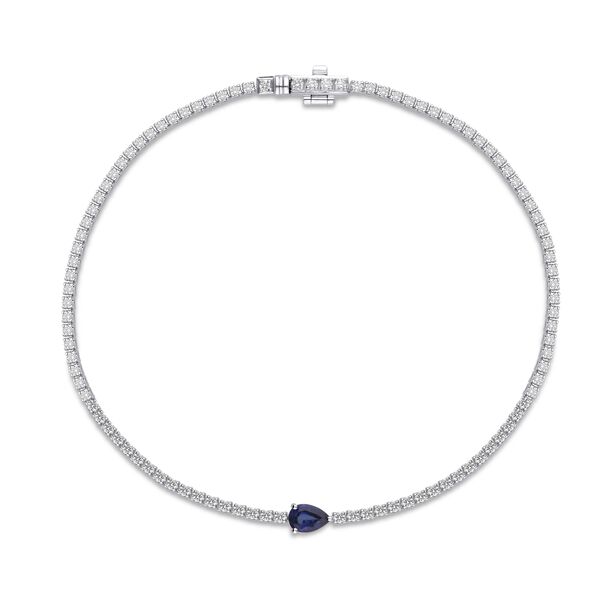 Bracelet en Or Blanc avec Diamants et Sapphir 