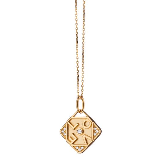 Monica Rich Kosann Modern Charm Necklaces Mini Love Yellow Gold Pendant image number 0