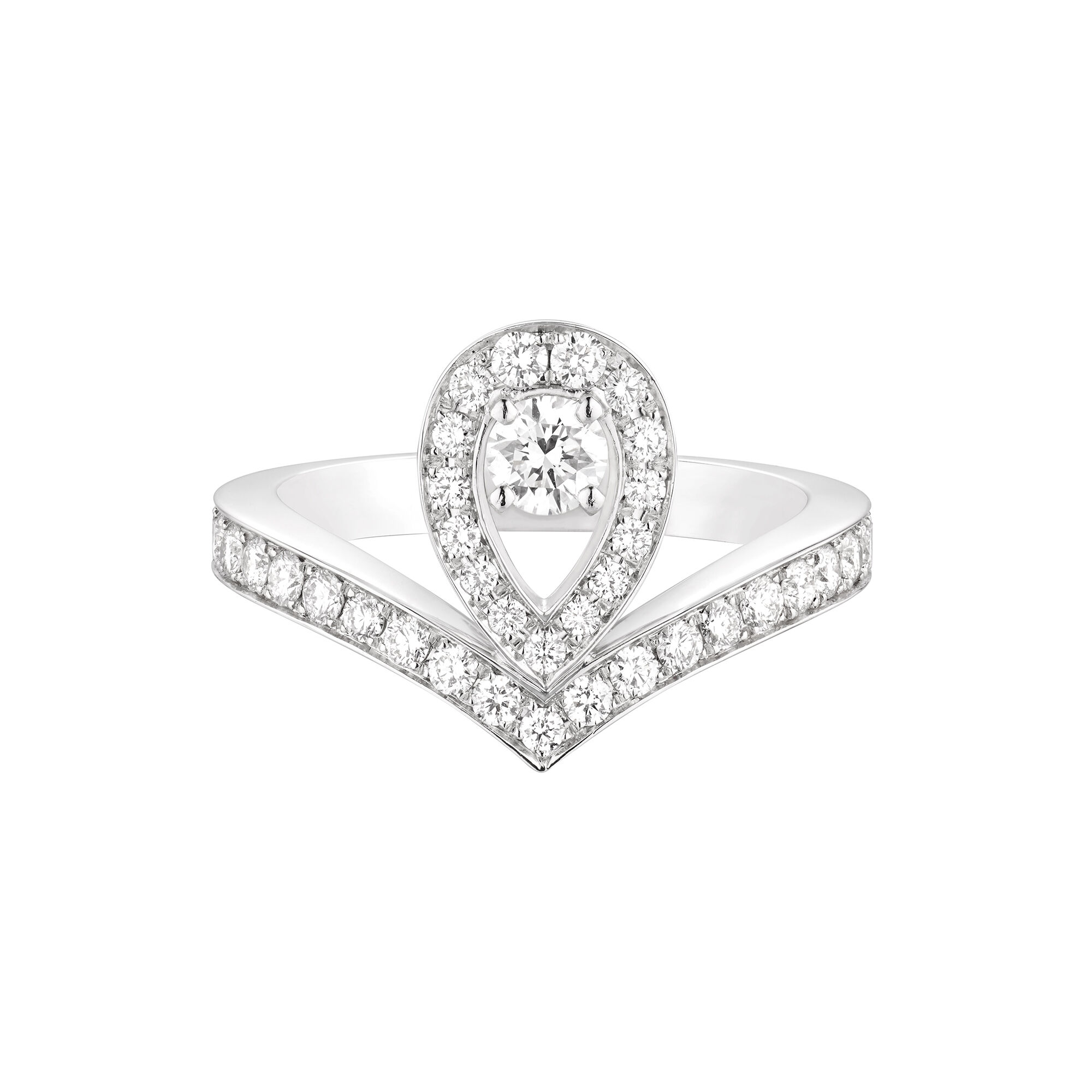Bague Jos phine Aigrette tiare en or blanc pav de diamants Chaumet