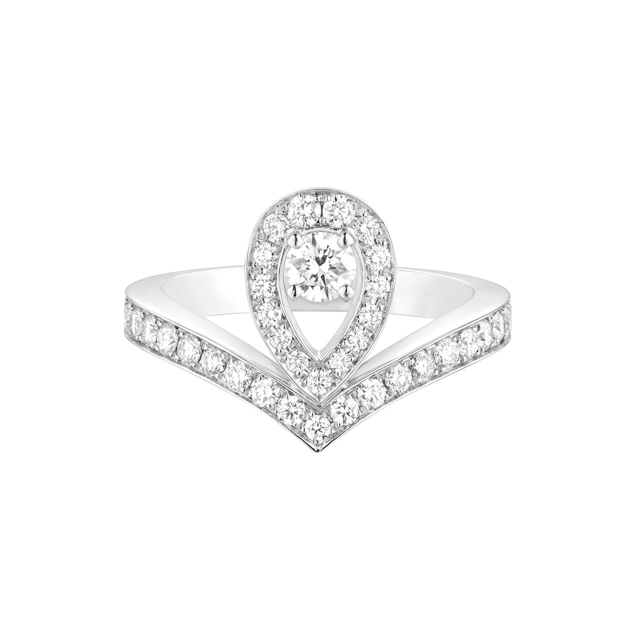 maison birks chaumet josephine aigrette white gold diamond pave ring 083510 image number 0