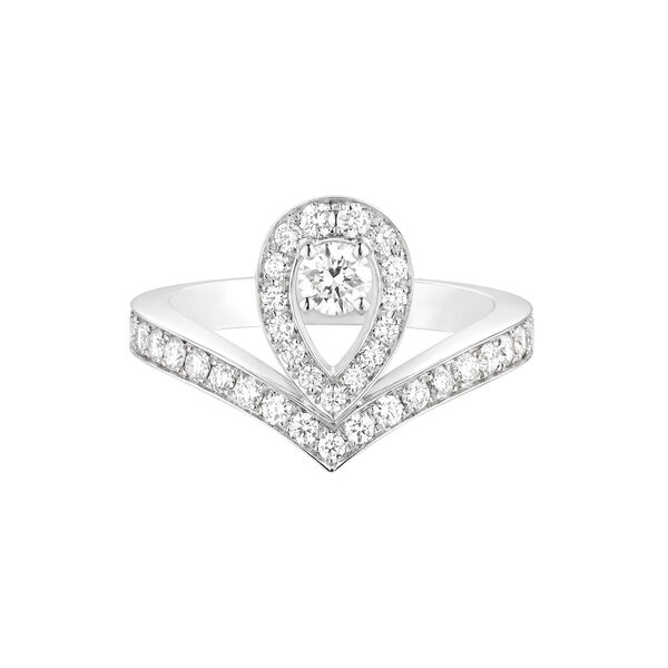 Bague Joséphine Aigrette tiare en or blanc. pavé de diamants