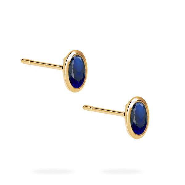 Yellow Gold Sapphire Stud Earrings
