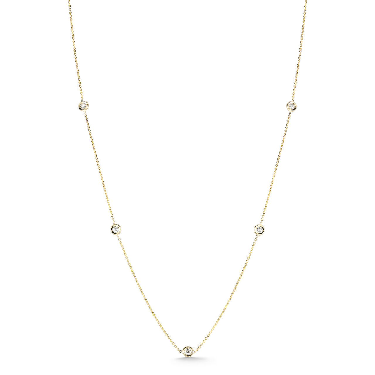Diamonds by the Inch Yellow Gold 7-Row Station Diamond Necklace image number 0