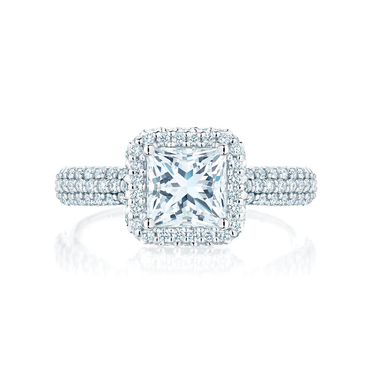 Bague de fiancailles a diamant coupe princesse Birks