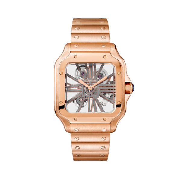 Santos de Cartier Large Manual Skeleton 40 mm Rose Gold
