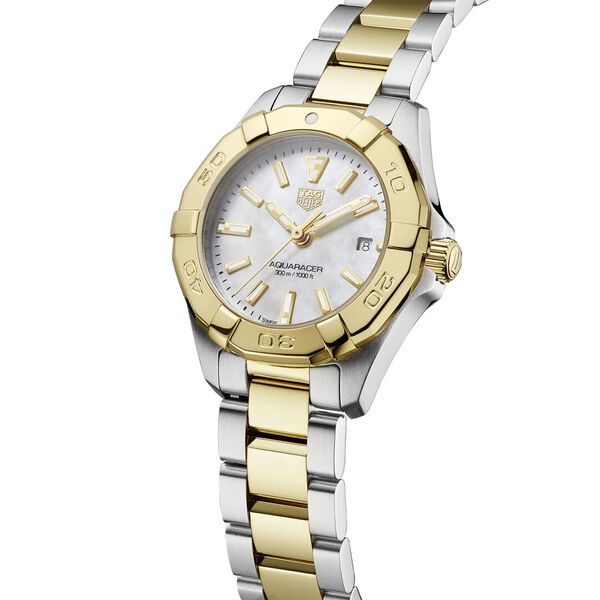 Aquaracer 27 mm quartz en acier inoxydable et plaqué or jaune