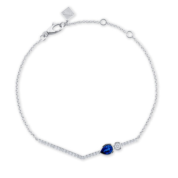 Bracelet chevron en saphir et diamants