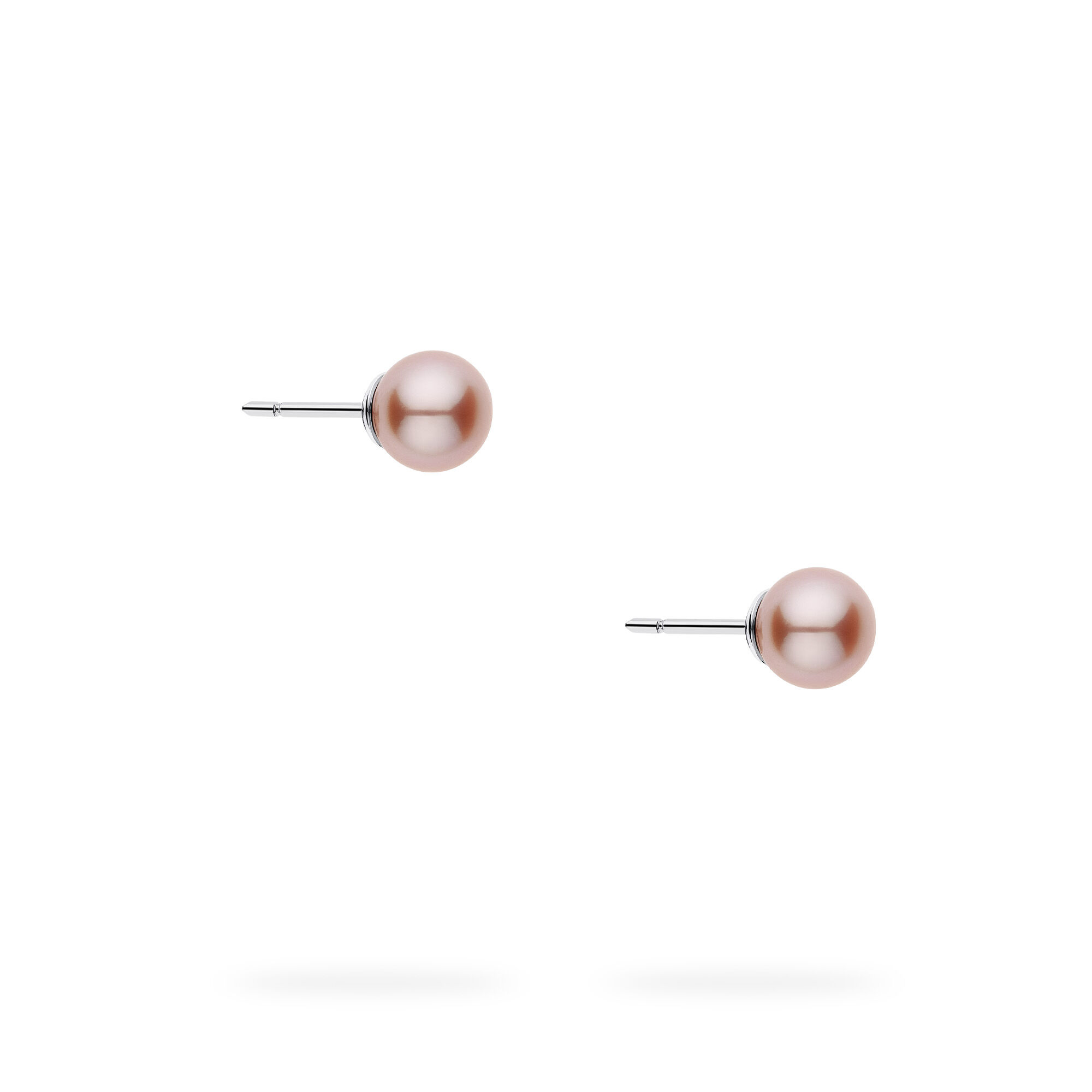 8-8.5 mm Pink Freshwater Pearl Earrings in Silver