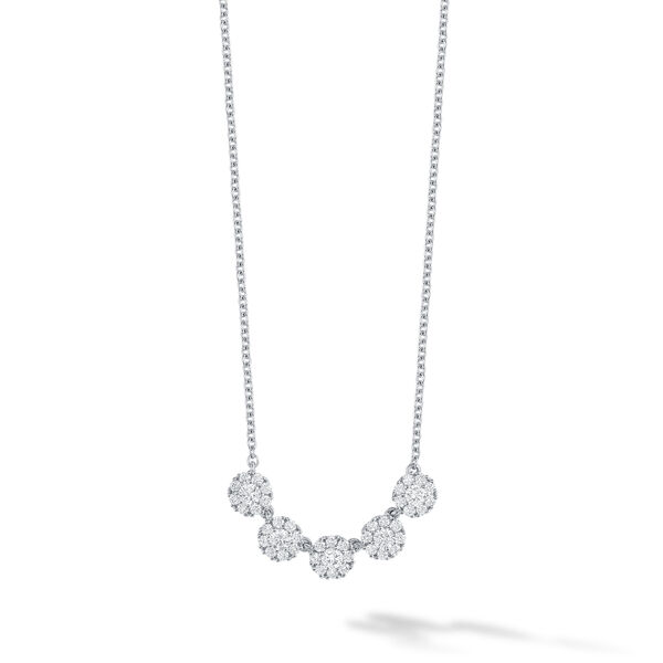 White Gold and Diamond Snowflake Necklace
