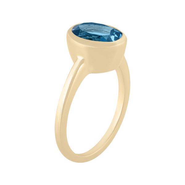Bezel Set Oval Topaz Ring