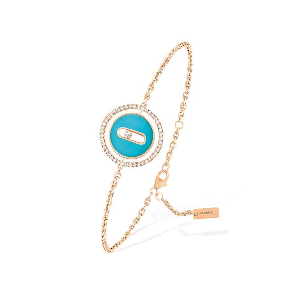 Lucky Move Small Rose Gold Turquoise & Diamond Pavé Bracelet