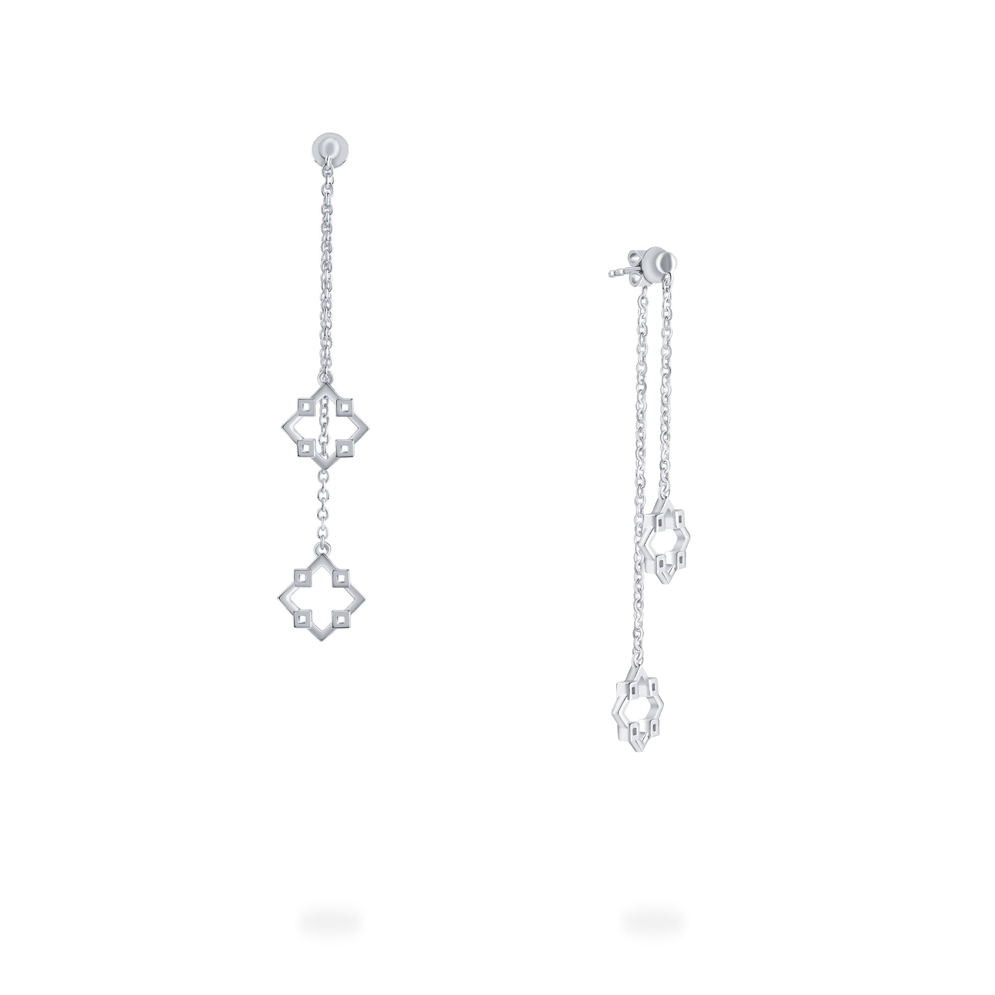 Birks Double Monogram Silver earrings