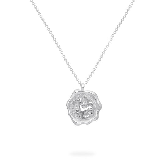 Capricorn Zodiac Sign Silver Pendant Front image number 0
