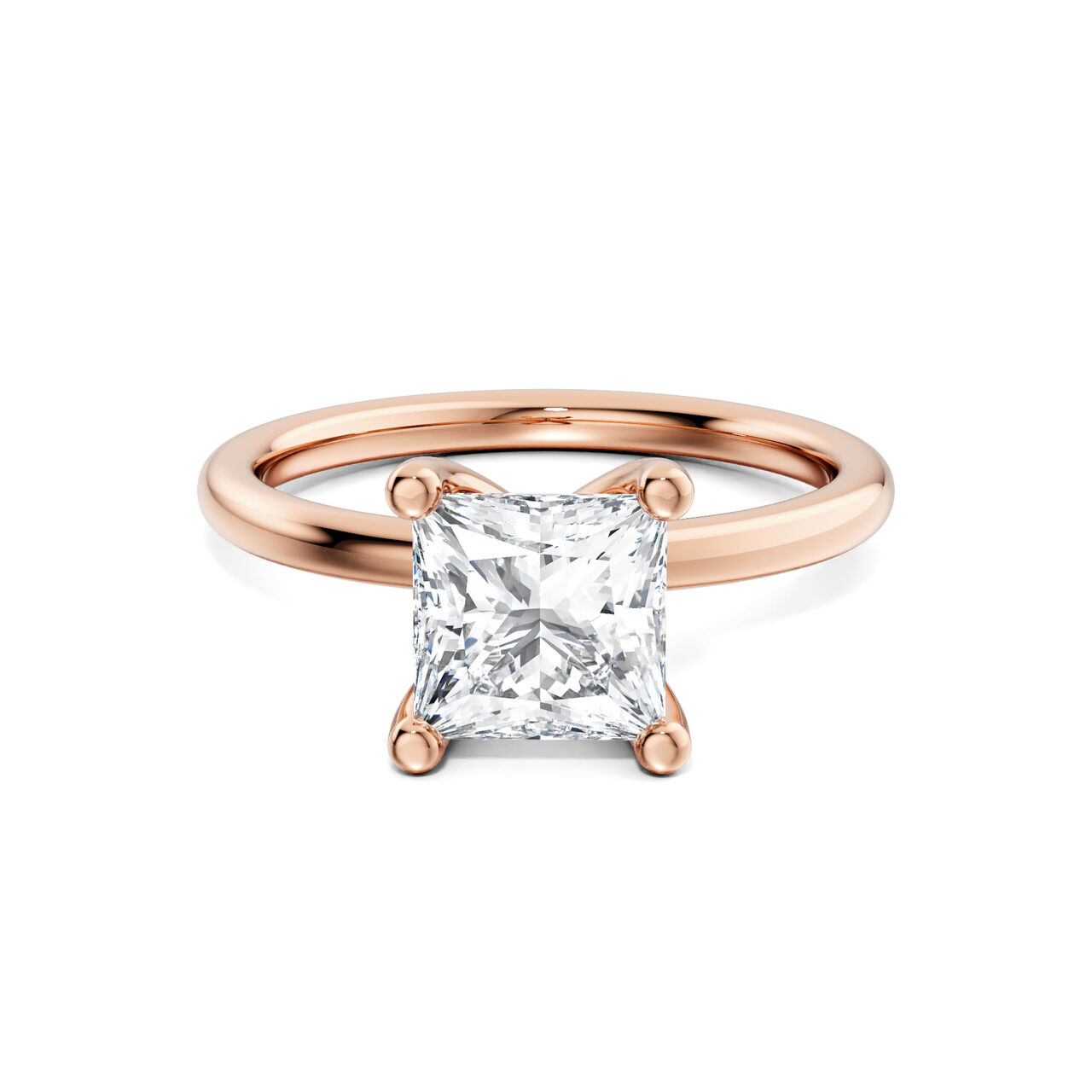 Birks Ros&eacute;e du Matin Princess-Cut Solitaire Diamond Engagement Ring in Rose Gold image number 0