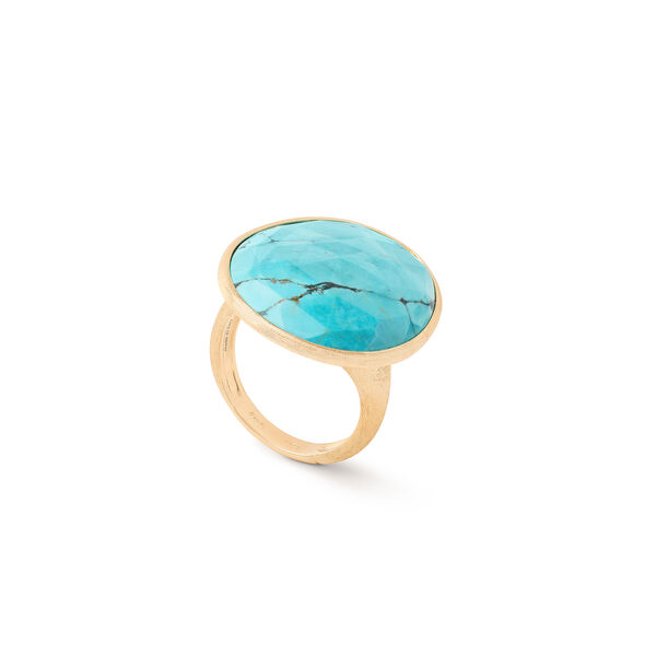 Bague Lunaria en or jaune avec turquoise