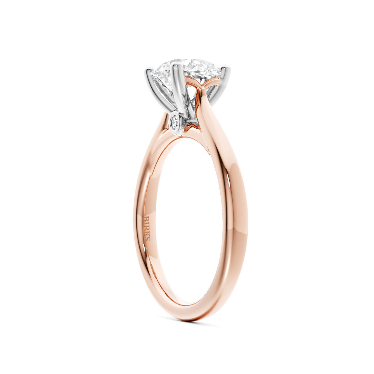Birks 1879 Rose Gold Round Solitaire Diamond Engagement Ring image number 2