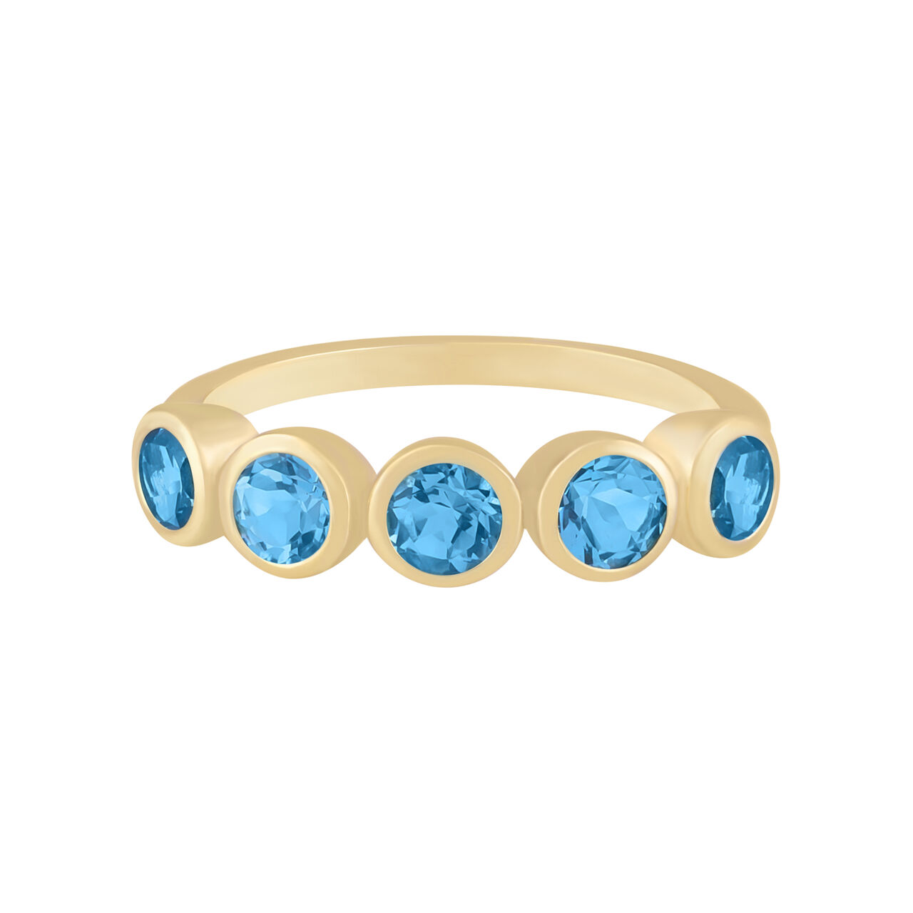Yellow Gold Topaz Bezel Set Ring image number 0