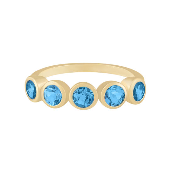 Yellow Gold Topaz Bezel Set Ring image number 0