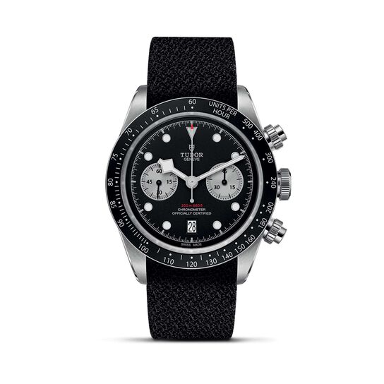 Tudor Black Bay Chrono 41MM Steel Case^ Black Fabric Strap^ Black Dial with Silver Counters image number 0