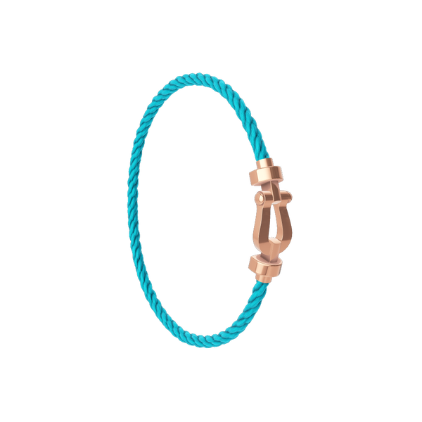 Bracelet cable Force 10 en or rose, modèle moyen