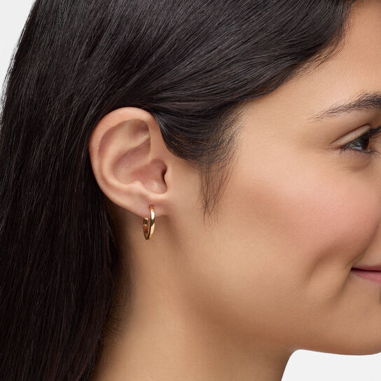 Birks Essentials Yellow Gold Huggie Earrings, 18 mm image number 1