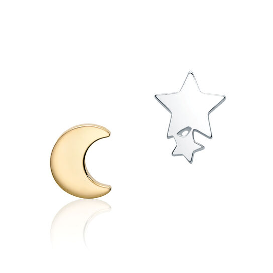 Boucles d'oreilles étoile filante en argent unique image number 1
