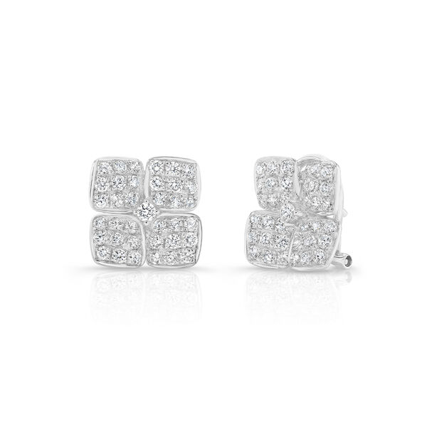 White Gold Stud Earrings with Diamonds