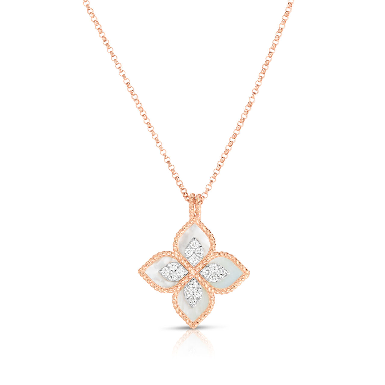 Pendentif Venetian Princess en or rose nacre et diamants image number 0