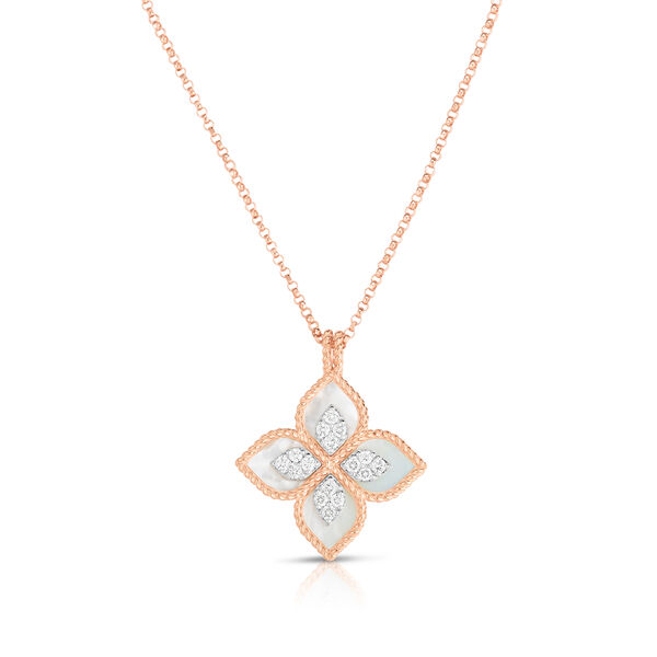 Venetian Princess Rose Gold Mother-of-Pearl and Diamond Pendant Necklace