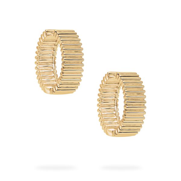 Boucles d'oreilles  anneaux plissées en or jaune