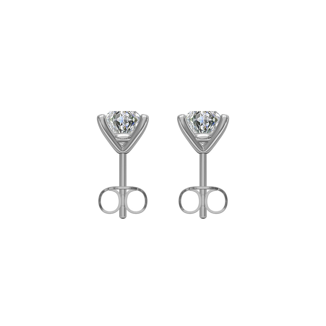 White Gold and Diamond Stud Earrings image number 1