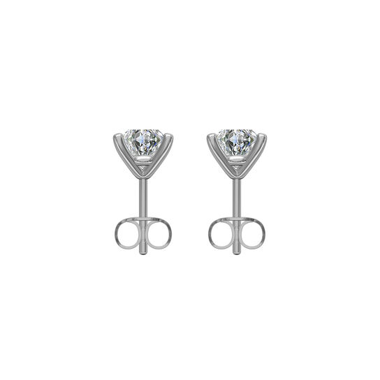 White Gold and Diamond Stud Earrings image number 1