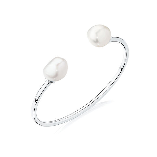Bijoux Birks Bee Chic Freshwater Baroque Pearl And Silver Cuff Bracelet image number 0