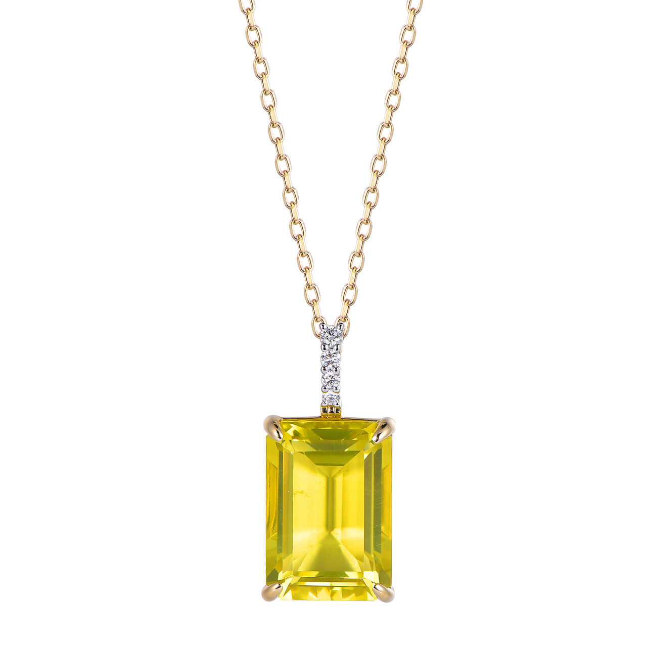 Lemon Quartz Pendant in Yellow Gold image number 0