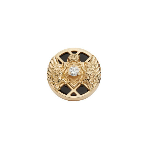 Boucle d'oreille unique Emblem en or jaune diamant et onyx