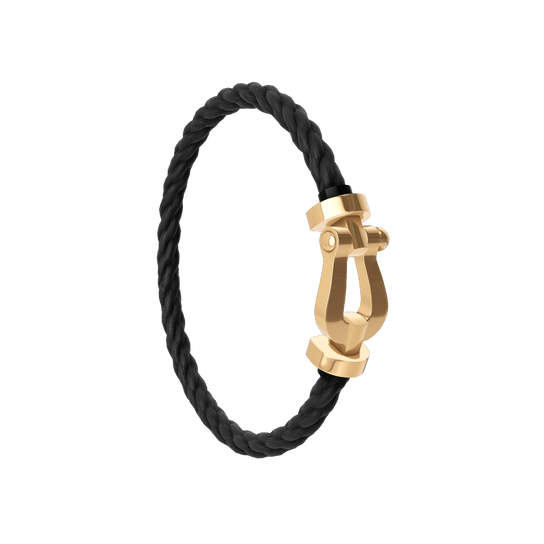 Force 10 Large Yellow Gold Cable Bracelet Side image number 2
