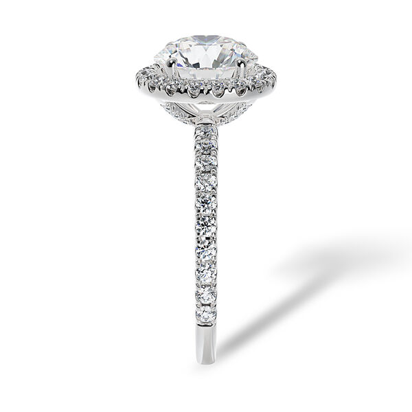 Round Solitaire Diamond Engagement Ring With Halo