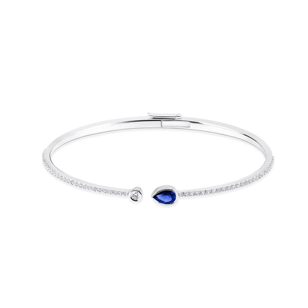 Sapphire and Diamond Bangle Bracelet