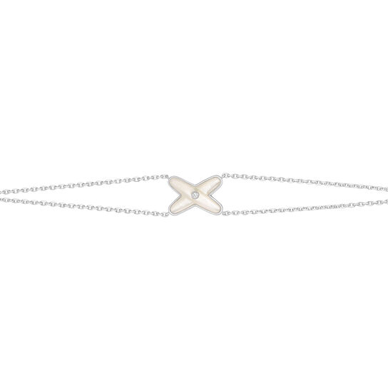 maison birks chaumet jeux de liens white gold mother of pearl diamond bracelet 083163 image number 0