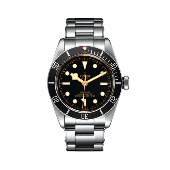 tudor black bay 41 mm steel bracelet pink index dial disc matt black anodised aluminium m79230n 0009 image number 0