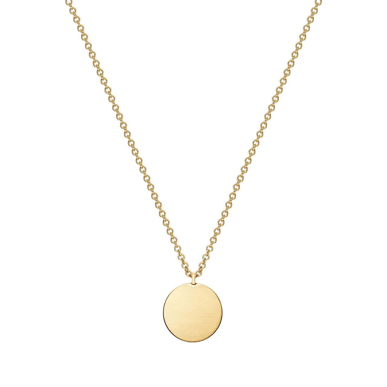 bijoux birks essentials engravable yellow gold disc pendant image number 0