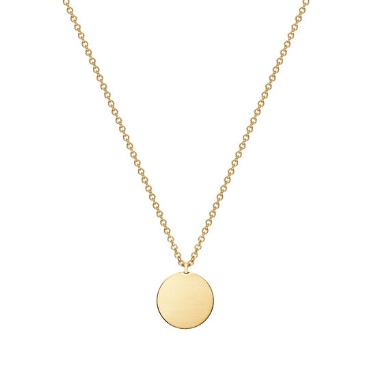 bijoux birks essentials engravable yellow gold disc pendant image number 0