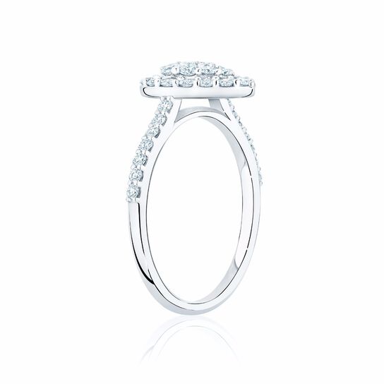 Pear Shaped Diamond Cluster Ring with Single Halo image number 2