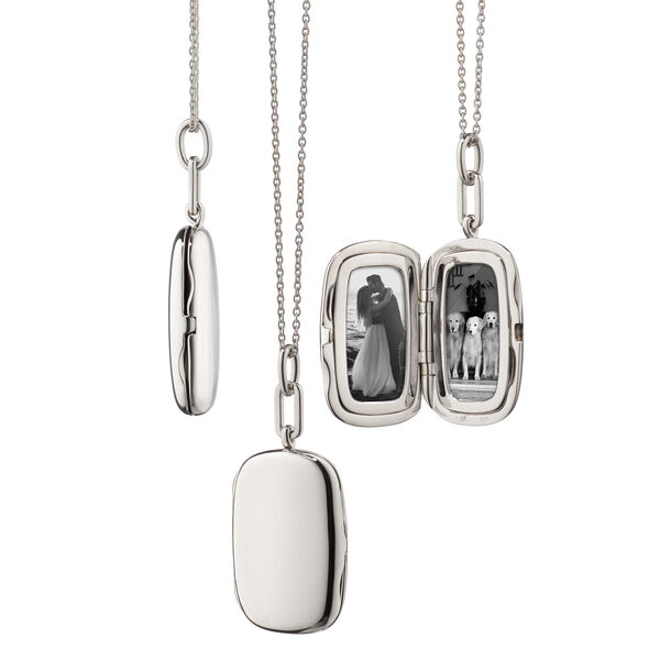Slim Lockets Medium Silver Rectangular Pendant
