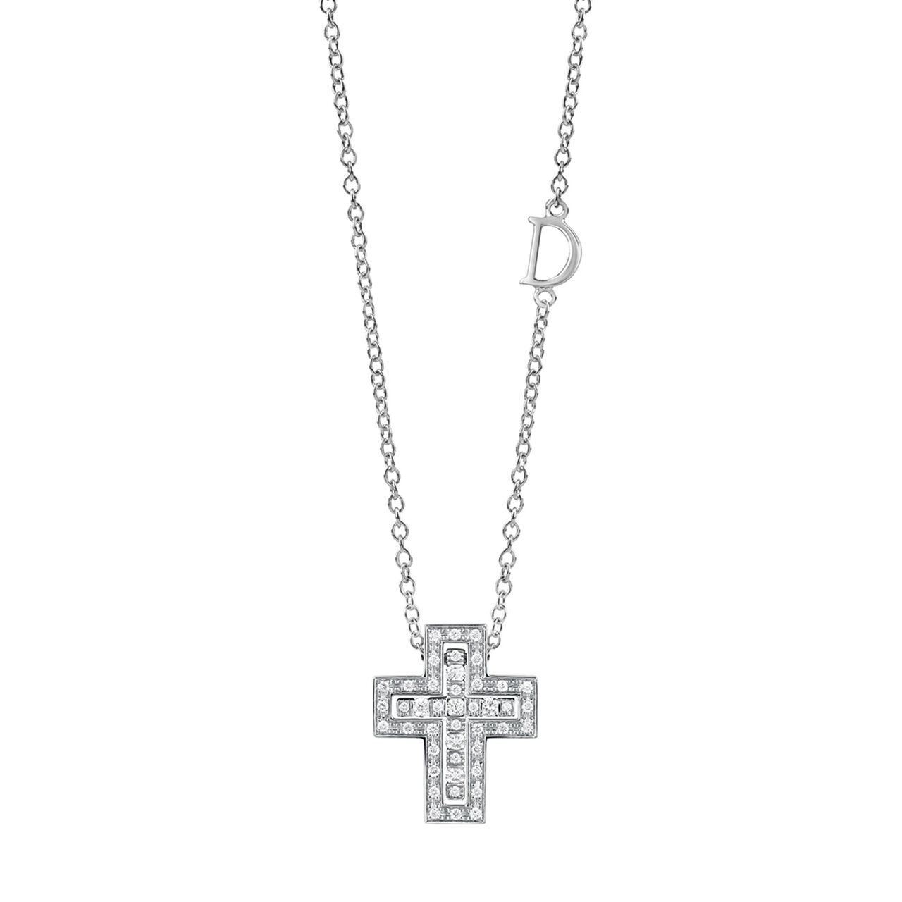 Damiani Belle Époque White Gold and Diamond Cross Pendant 20083507 Front image number 0