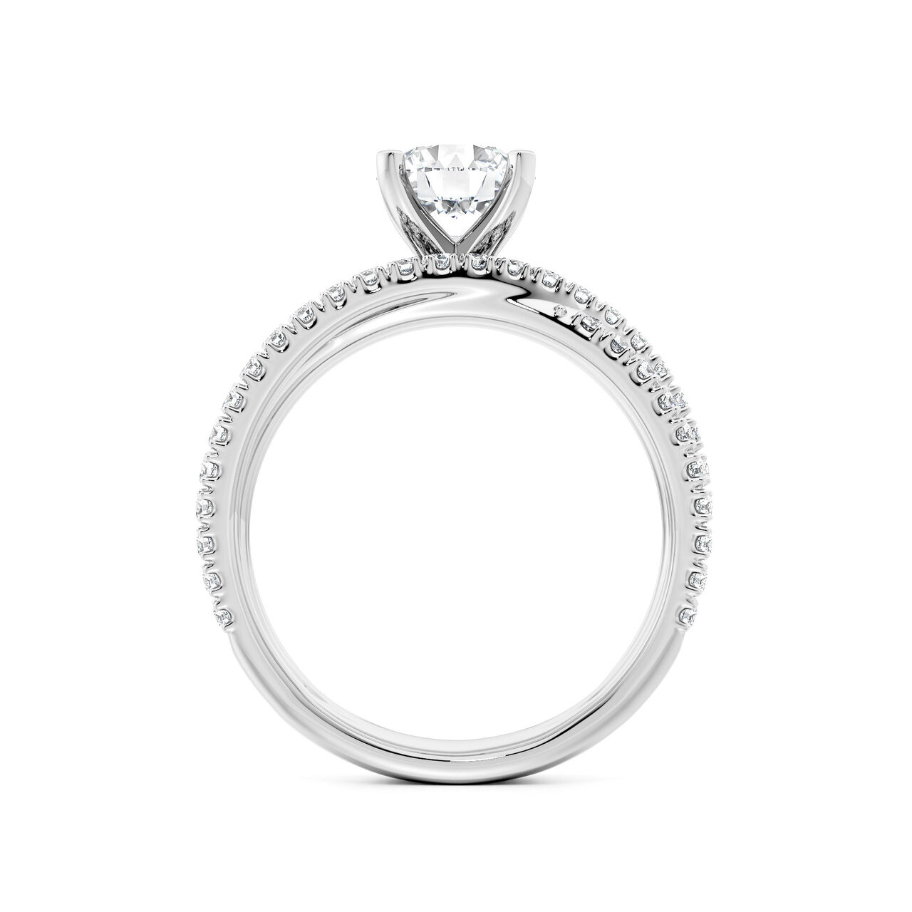 Birks Ros&eacute;e du Matin Infinity Round Solitaire Diamond Engagement Ring image number 3