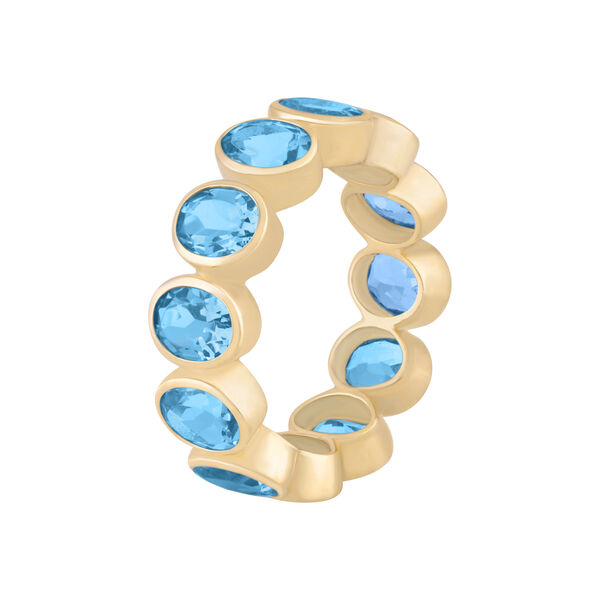 Oval Topaz Bezel Eternity Ring