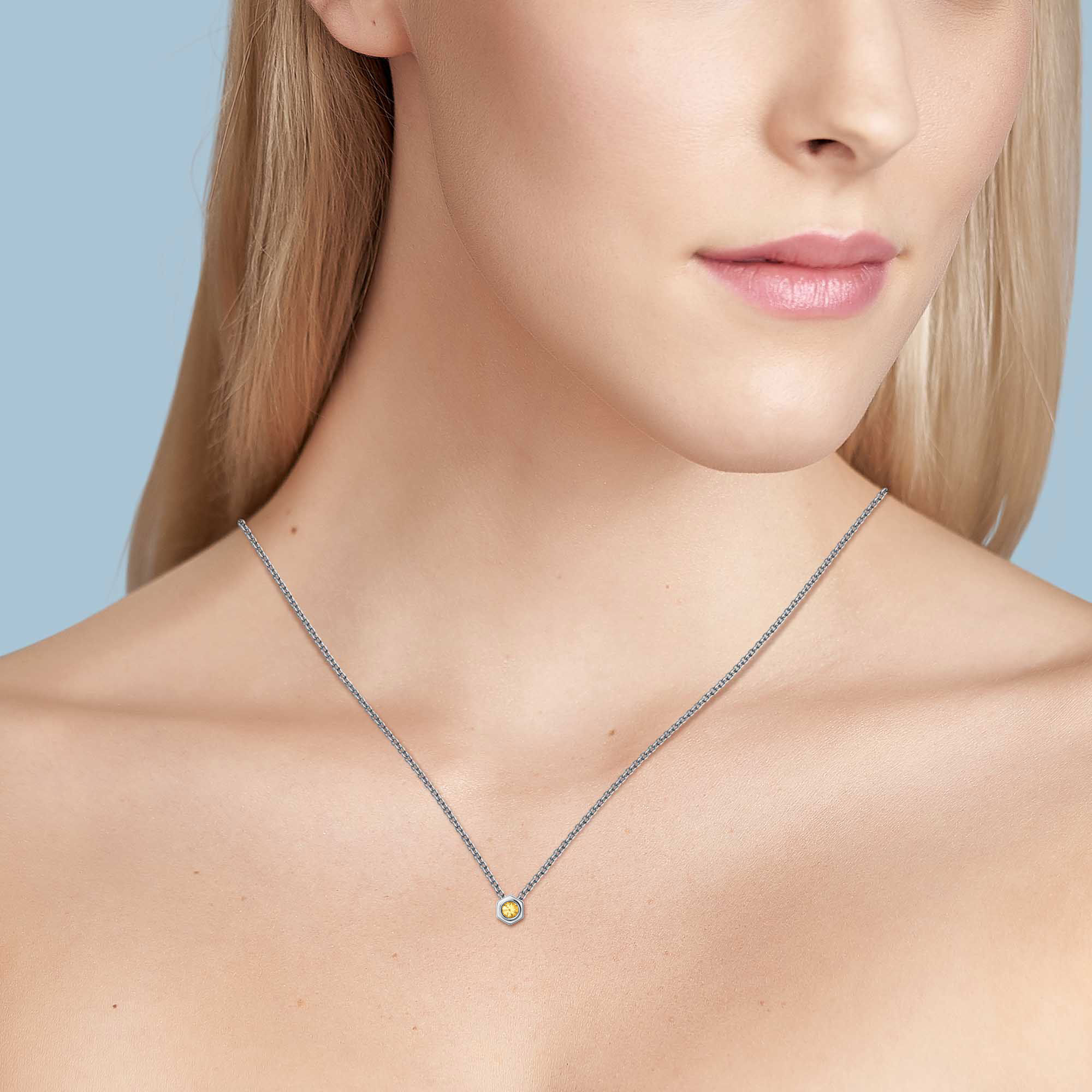 Citrine cheap silver necklace