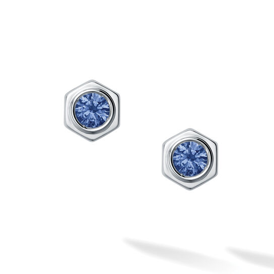 Sapphire and Silver Stud Earrings image number 1
